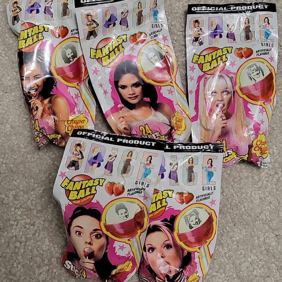 Sealed packs of Spice Girls Chupa Chups lollipops